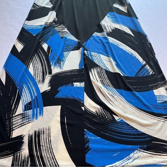 London Style Collection Women's Long Sleeveless Dress Black/Blue/Wht Size XS - Picture 14 of 14